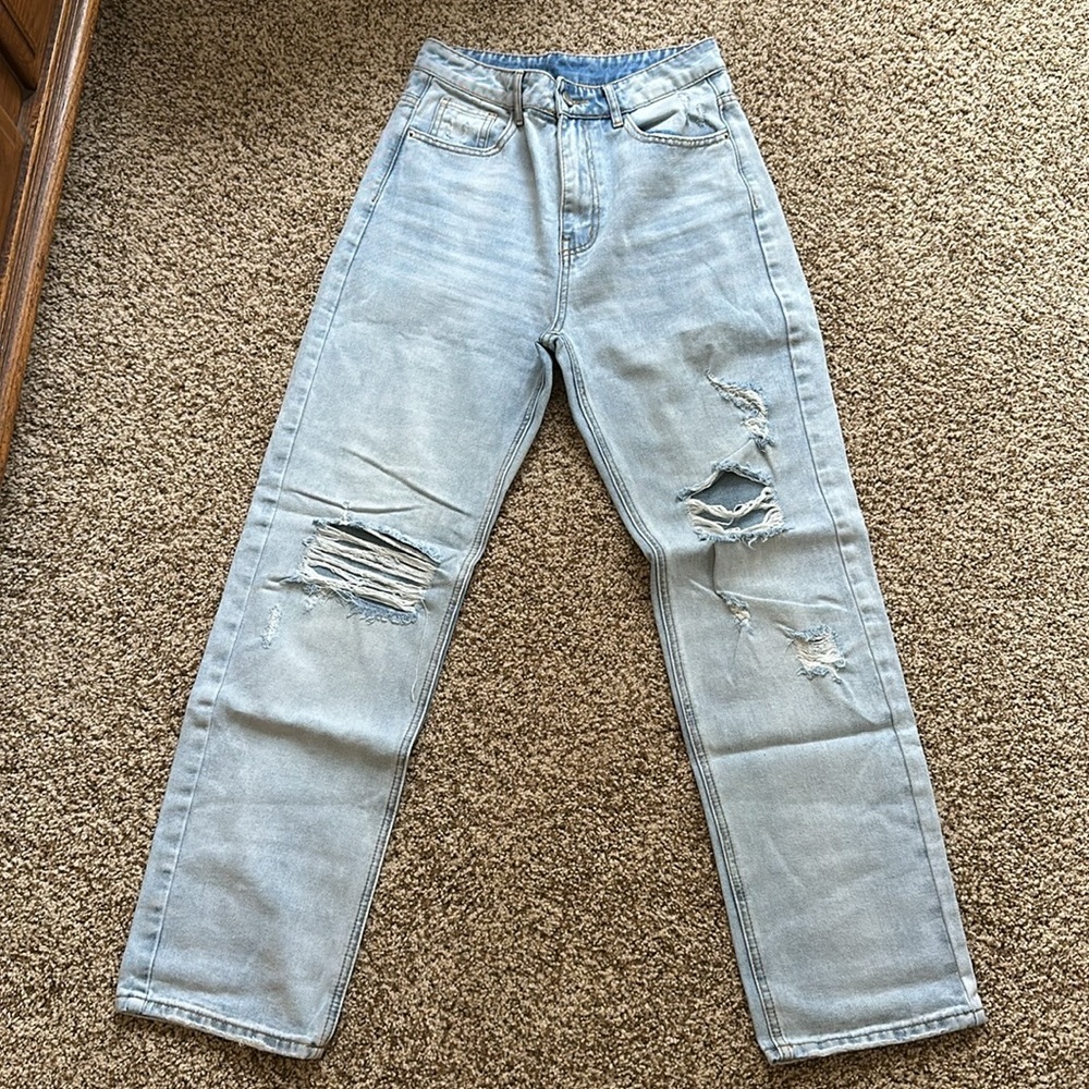 SheIn High Rise Straight Leg Jeans - Picture 2 of 4